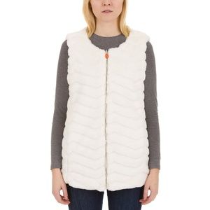 Save the Duck White Furry XL Reversible Vest NWT